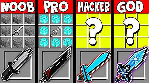 Minecraft NOOB vs PRO vs HACKER vs GOD: SUPER SWORD CRAFTING CHALLENGE (Minecraft Animation)