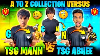 A to Z Collection Versus 🔠| Tsg Mann Vs Tsg Abhee Bhai😱|Alphabet Bundle Challenge - Garena Free Fire