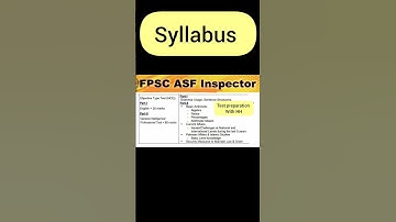 Syllabus for the post of ASF Inspector #fpsc #asf #inspector #syllabus