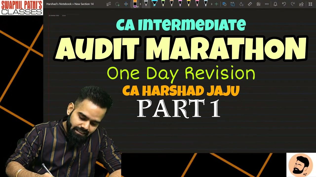 CA Inter Audit Marathon || Part 1 || Complete || Harshad Jaju || CA ...