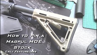 Ca featureless option... how to pin a magpul moe stock, very
inexpensively, using items that you most likely already have at the
house. no drilling or cuttin...