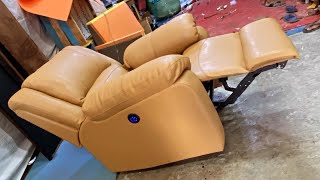 Motorised recliner 3R camel leatherette