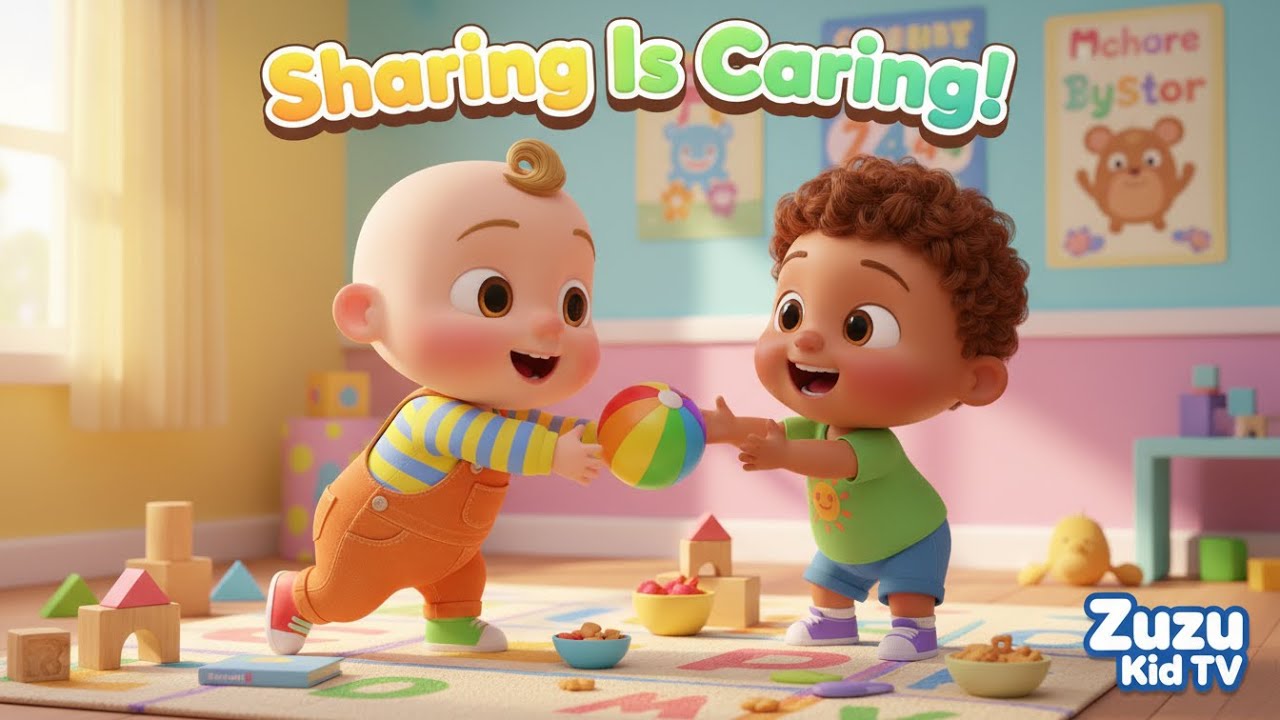 Sharing Is Caring Fun Song with Zuzu – Nursery Rhyme, Toddler Social Skills, and Playful Learning