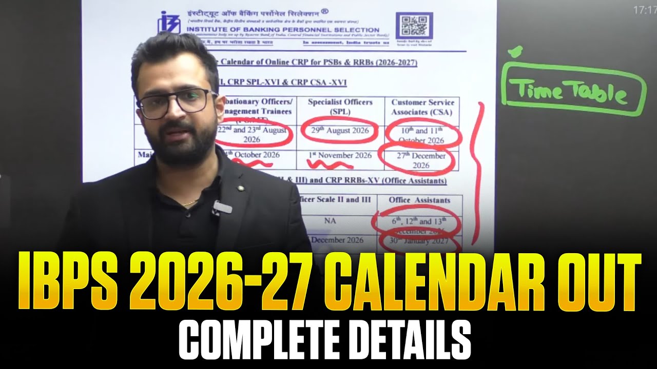 📌IBPS 2026-27 Calendar | IBPS 2026 Calendar Out | Complete Details | By Sumit Sir