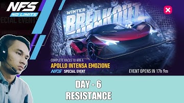 SE - WINTER BREAKOUT | Day - 6 [ Resistance ] | APOLLO Intensa Emozione | NFS No Limits Gameplay