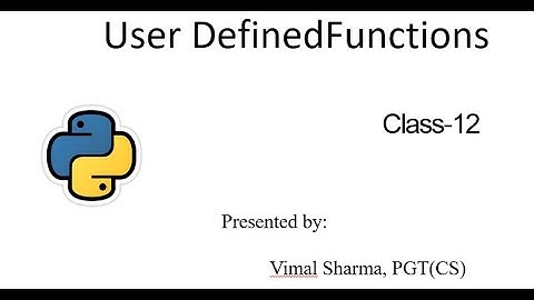 Functions Part 2 - User Definded Functions