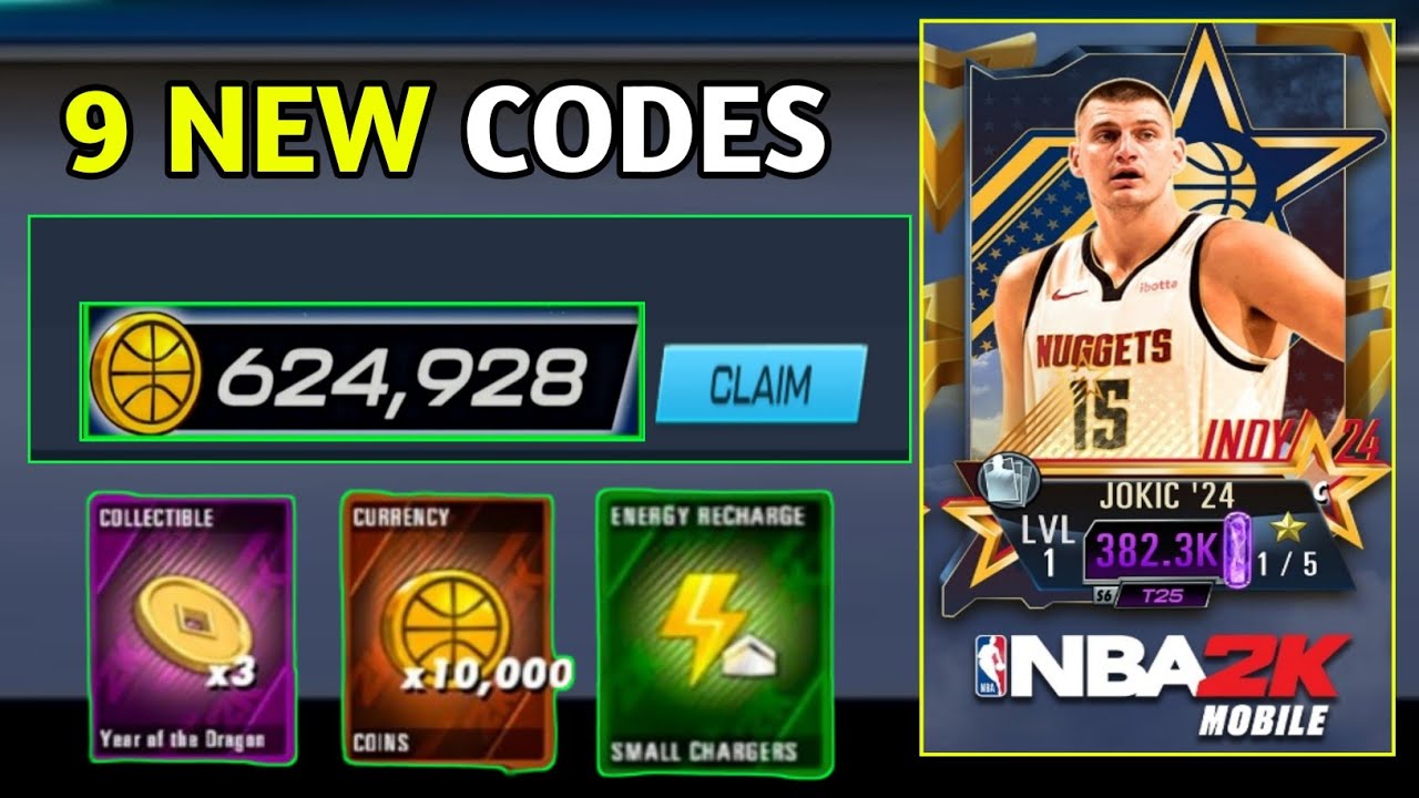 LATEST⚡NBA 2K MOBILE CODES 2024 NBA 2K MOBILE REDEEM CODES 2024