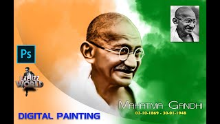 Digital Painting | Mahatma Gandhi | Laluzz World