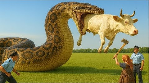 Brave heroes fight giant python to save cute pig dog🐉🐖 Part 1