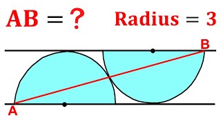 Can you find the length AB? | (Two identical semicircles with radius 3) | #math  #maths