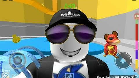 Playing Tower of hell with a free gravity coil in roblox in a private server.