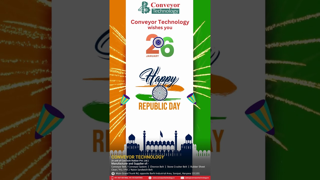 Conveyor Technology wishes you all a Happy Republic Day 🎉🥳🇮🇳  