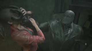 Resident Evil 2 Remake - Mr X Kills Claire Skullcrush Death Scene