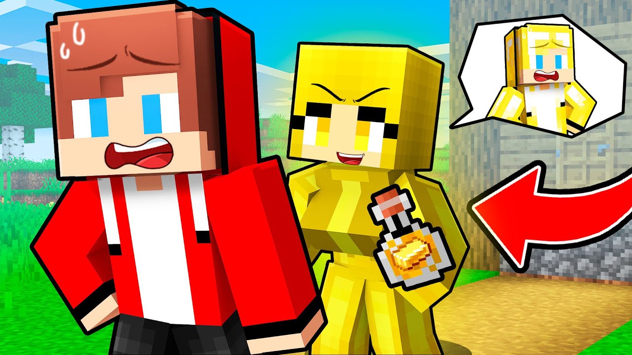JJ Turns into The GOLD Man - Maizen Minecraft Animation