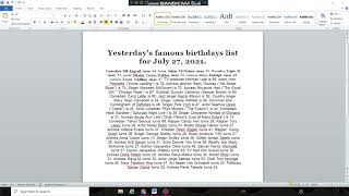 Celebrity Yesterday's famous birthdays list of celebrities on July 27, 2021. Profile