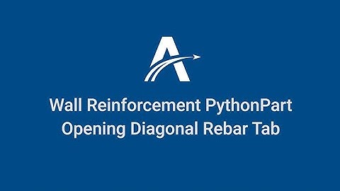 07. Opening Diagonal Rebar Tab | Wall Reinforcement PythonParts in ALLPLAN