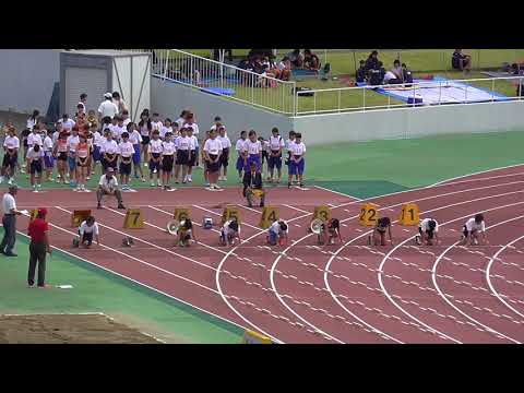 2018 茨城県中学校陸上記録会 0602 1年女子100m 9組