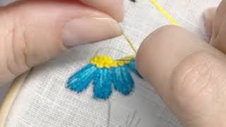 :  .  .  3. Hand embroidery.  How to embroider wildflowers.  Part 3.