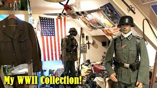 WW2 Private Collection Tour [2021] My WWII History Room  Machine Guns, Helmets, Uniforms and more!!