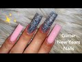 Pink and Full Glitter New Years Nails! | Safiya Jordan