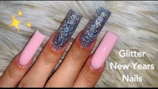 Pink and Full Glitter New Years Nails! | Safiya Jordan