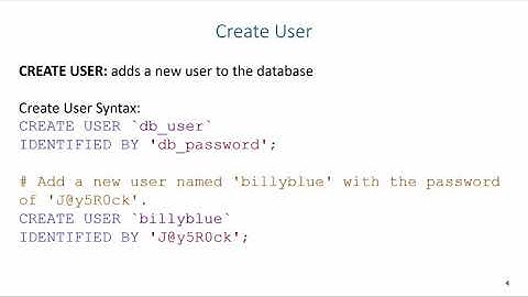 SQL DCL: Creating Schemas and Users