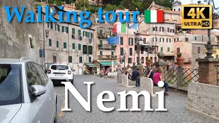 Nemi (Lazio), Italy【Walking Tour】4K