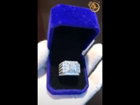 Nhẫn Kim Cương Moissanite giác cắt chữ nhật baguette