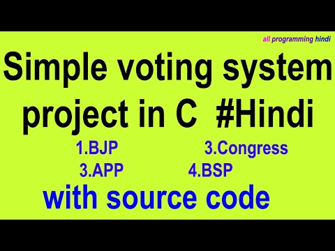 Simple voting system project in C programming-[Hindi]-with source code | all programming hindi
