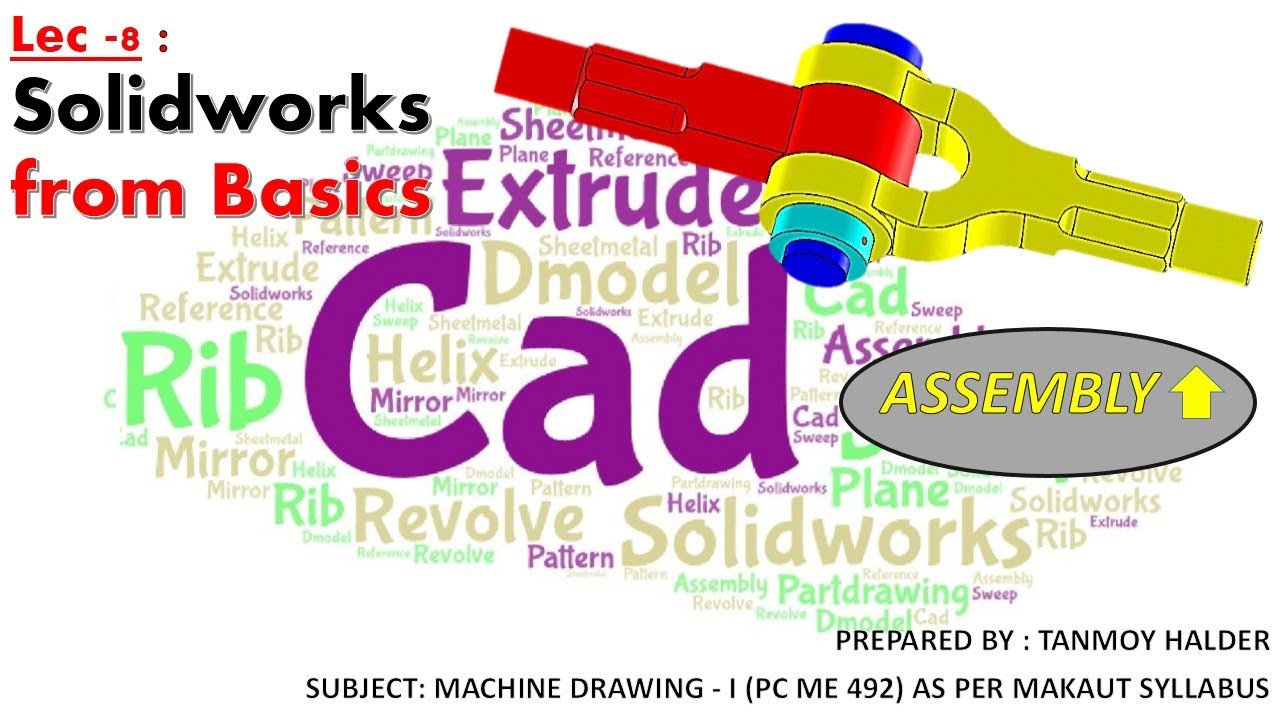 LEC 8 BASICS OF SOLIDWORKS ASSEMBLY OF KNUCKLE JOINT - YouTube