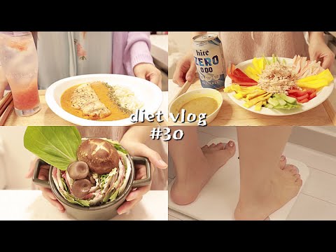 ENG) -9 kg🔥 DIET VLOG[🍳 일주일간 다이어트식단기록] 더운여름 닭가슴살 냉채에 시원한 제로맥주🍺 초코바나나 스무디🍫닭가슴살 카레 | 맛있는 다이어트 브이로그