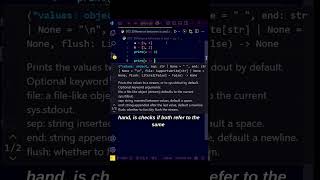 DIfference between "==" and "is" in python #shorts#python#interviewpython#viral#trending#coding#py
