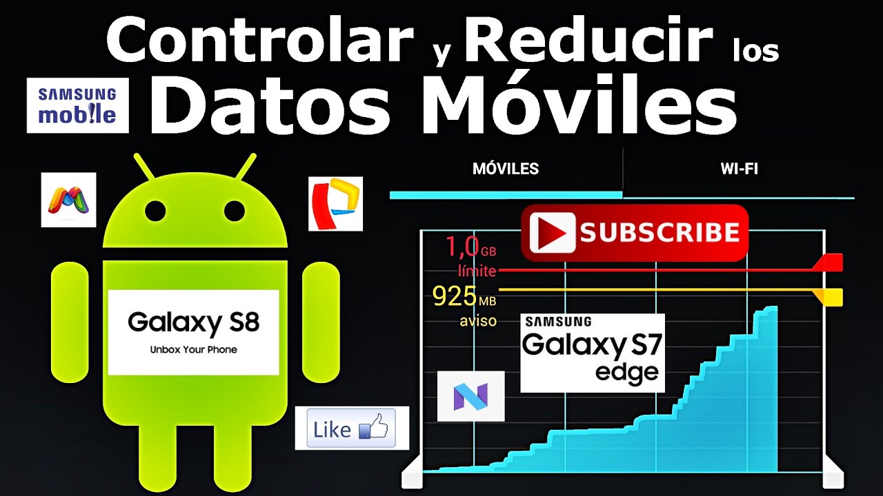 Controlar el Uso de Datos Móviles con Avisos y Alarmas. Samsung S8, S8+ Android 7.
