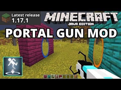 Minecraft Java 1.17.1 How To Download & Install Portal Gun Mod (with extras) Fabric Mods