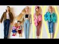 3 Minutes Satisfying with Unboxing toy set Barbie Family. Barbie clothes. Toy review | ASMR