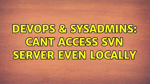 DevOps & SysAdmins: Cant access SVN Server even locally