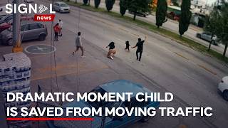 A Supermarket Worker Saved A Child Running Into Traffic | #News #Breakingnews