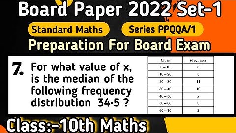 For what value of x, is the median of the following frequency distribution 34.5 ?
