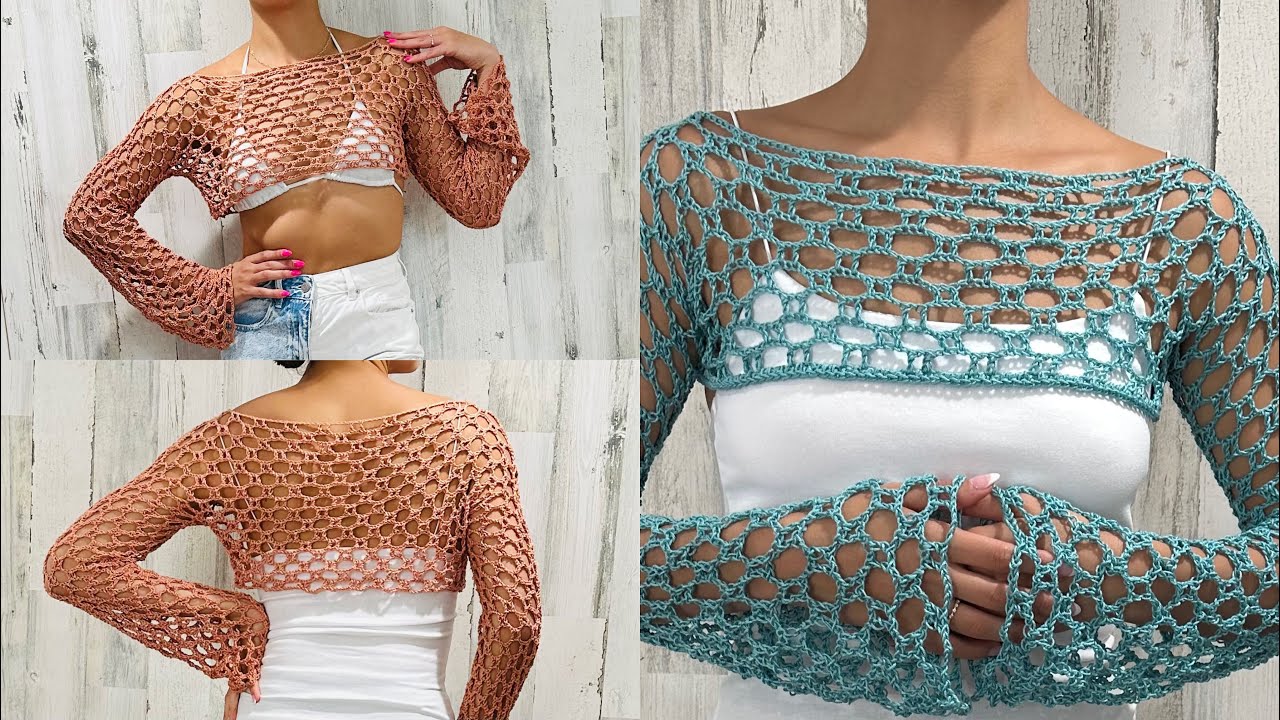 🐡🐠Bolero a crochet || TUTORIAL || Crochet Shrug