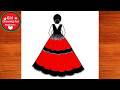 Girl backside drawing and coloring easy for beginners ||