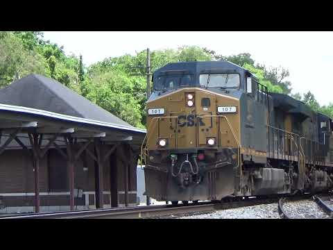 CSX AC44CW 107 w/ Nice K5LA Leads Empty Grain Express V378-15 on 6/16/21