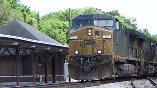 CSX AC44CW 107 w/ Nice K5LA Leads Empty Grain Express V378-15 on 6/16/21