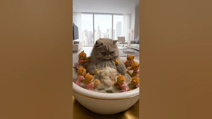 Watch the video about Persian Cat Spa & Royal Dinner 👑 Cute Kittens Serve Their Boss