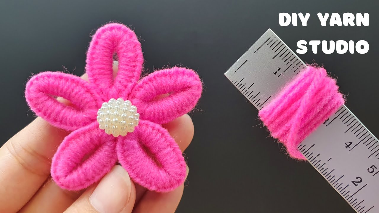 Super Easy Woolen Craft Ideas with Ruler Hand Embroidery DIY Yarn