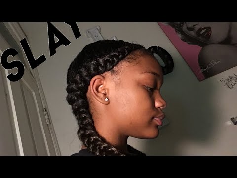 how-to-do-two-braids-with-weave-on-natural-hair-(very-detailed)