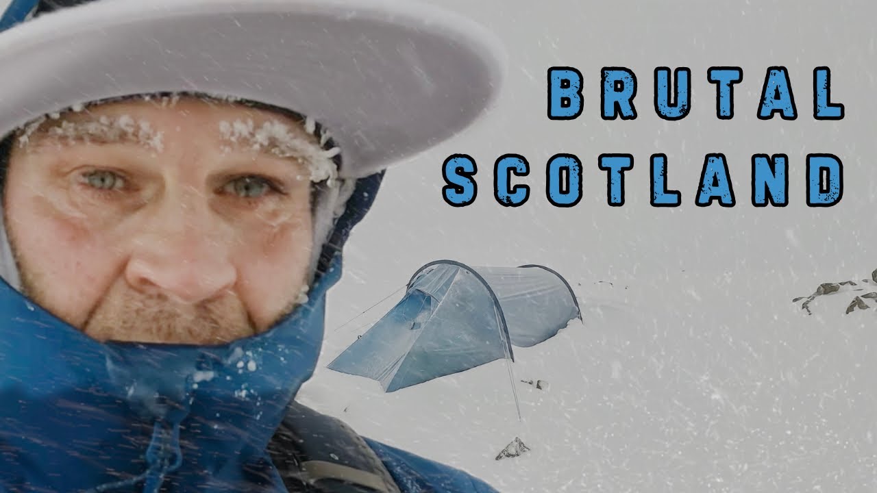 HARSH DEEP SNOW WINTER SUMMIT CAMP - Cul Mor Scotland UK - Wild Camping Backpacking 