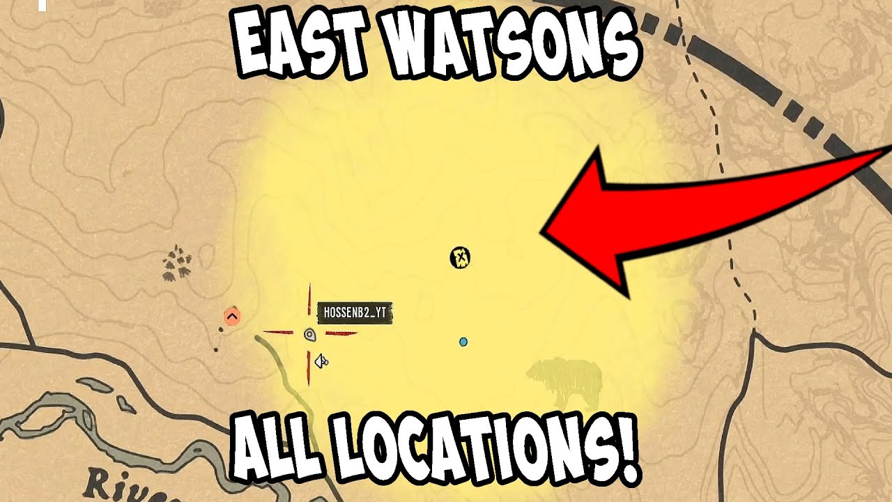 Red Dead Online Tesoro Este Cabaña Watson / East Watson's Treasure Map  Location 