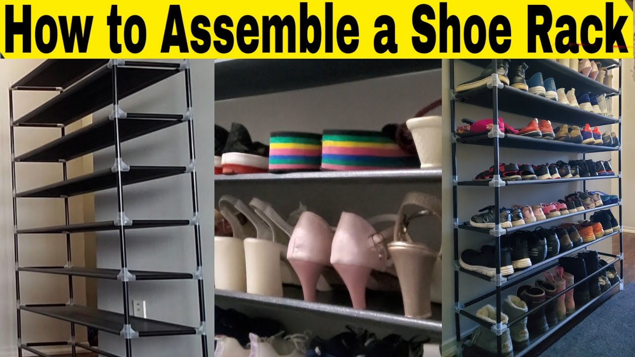 How to assemble a 10 layer shoe rack? - YouTube