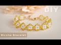 DIY. How to make beaded bicone bracelet. Jewelry making