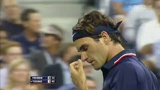 US Open 2012 R1 - R.Federer vs D.Young Highlights
